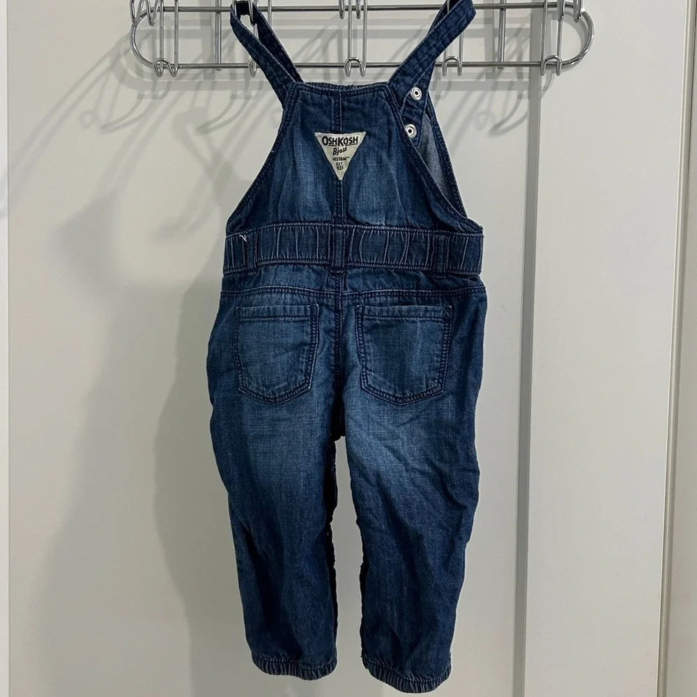 OshKosh B'gosh Denim Bib Overalls Blue Jean Jogger Style |Size 9 months